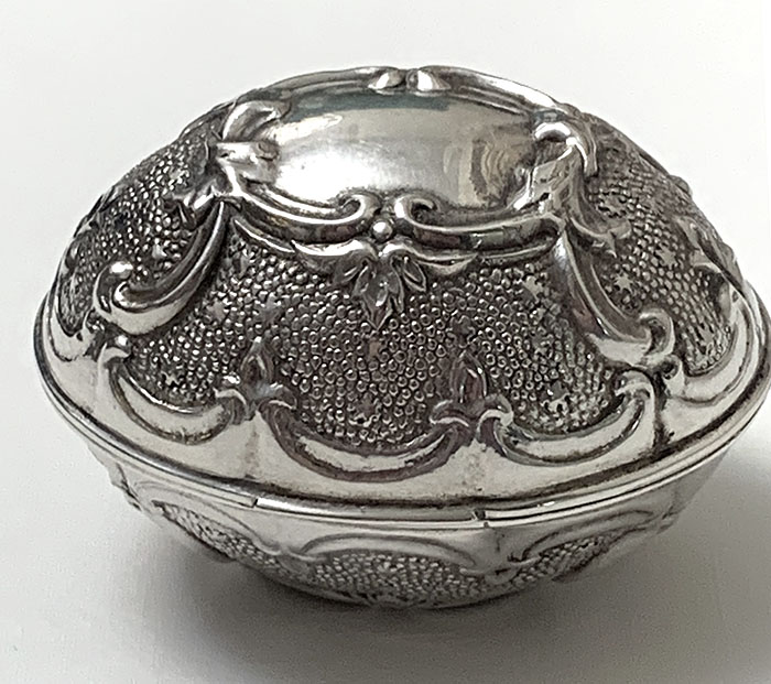 oval antique coin silver nutmeg grater